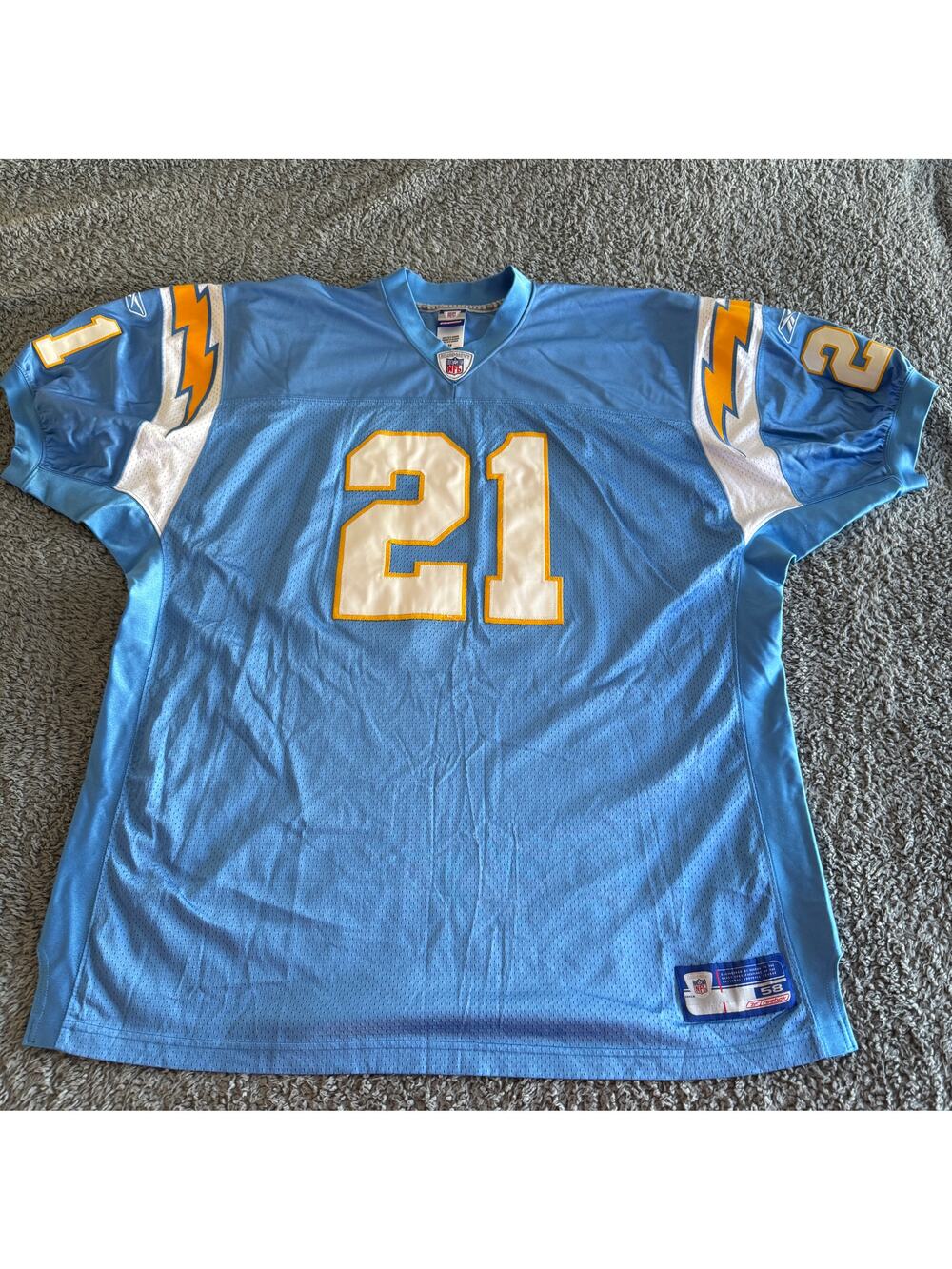 LaDainian Tomlinson 2002 Reebok NFL San Diego Chargers 100% Authentic Jersey 58